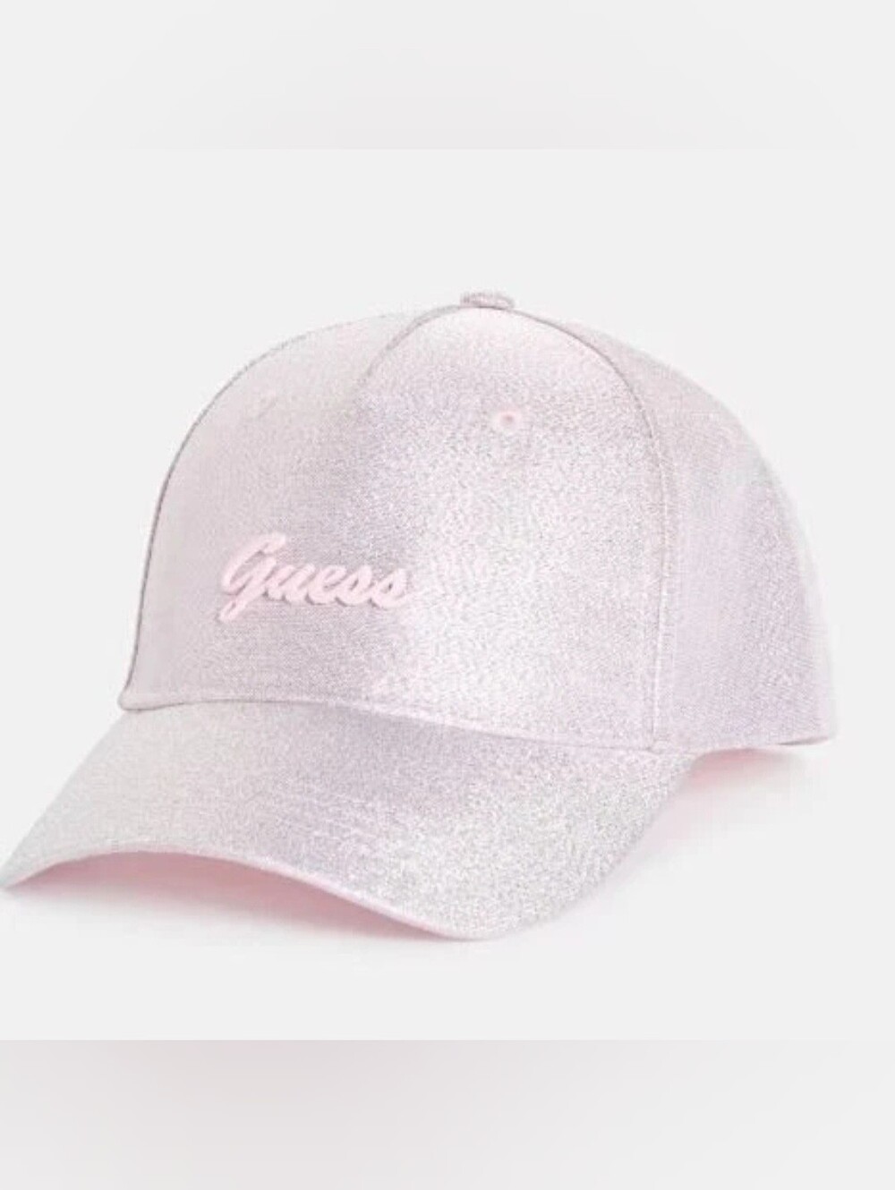 NWT Guess Girls Light Shiny Metalic Pink Baseball Hat. Adjustible.